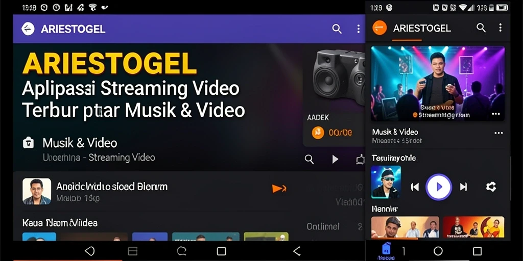 Tampilan antarmuka ARIESTOGEL dengan fitur Streaming Video yang menarik.
