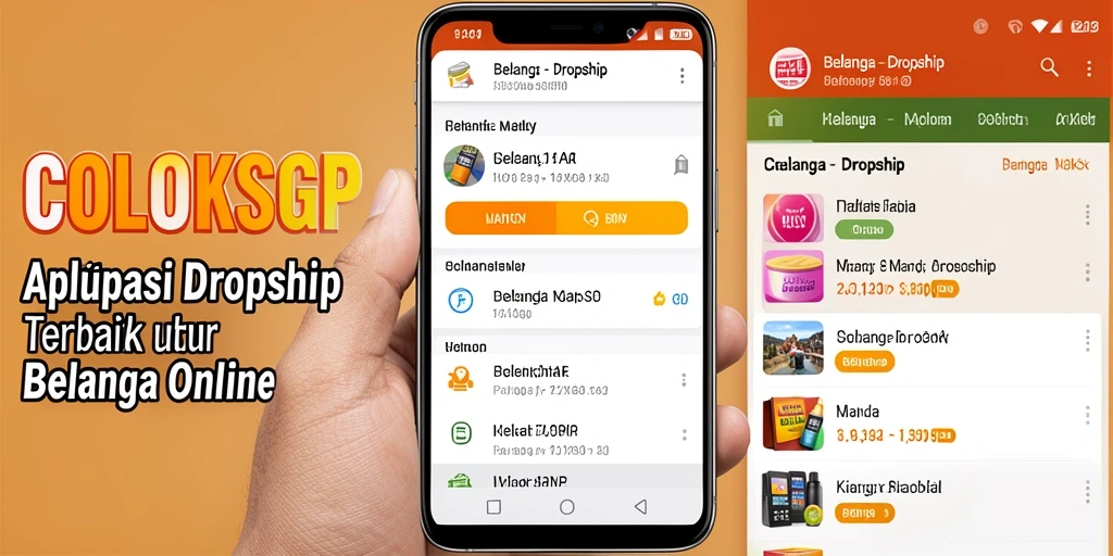 Antarmuka aplikasi COLOKSGP untuk fungsi Dropship yang mudah digunakan.