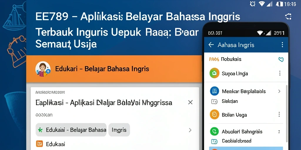 Antarmuka interaktif EE789 untuk belajar bahasa Inggris dengan mudah.