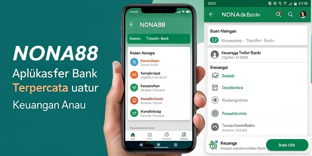 Screenshot utama NONA88 menampilkan antarmuka pengguna untuk transfer bank yang intuitif.
