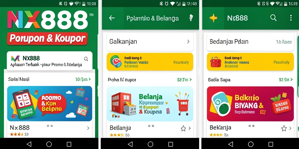 Tampilan antarmuka aplikasi NX888 untuk Promo & Kupon.
