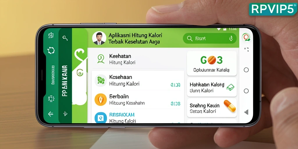 Tampilan antarmuka RPVIP5 untuk menghitung kalori secara efektif.
