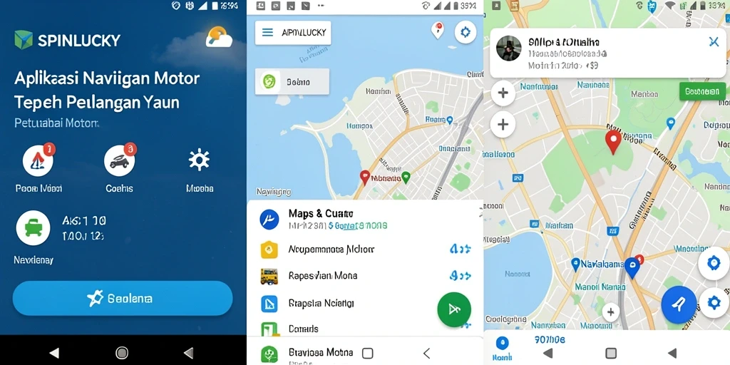 Antarmuka SPINLUCKY yang menunjukkan peta dan informasi cuaca.