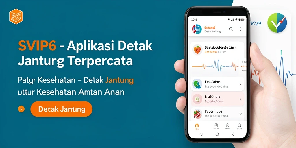 Tampilan antarmuka aplikasi SVIP6 untuk pemantauan detak jantung.
